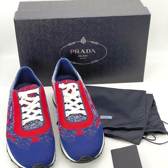 Prada Men's Milano Jacquard-knit Low-top Sneakers - Picture 8 of 10